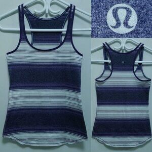 Lululemon Refresh Racer Tank 6 Small Osaka Stripe Heathered Top Woman's Grape
